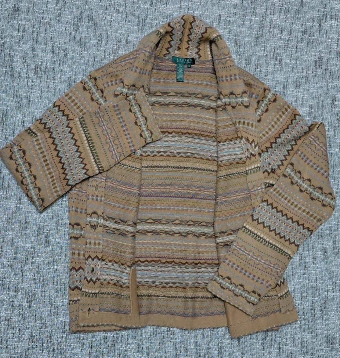 로렌 랄프로렌 페어아일 패턴 니트 가디건 (XL) 상품이미지4
