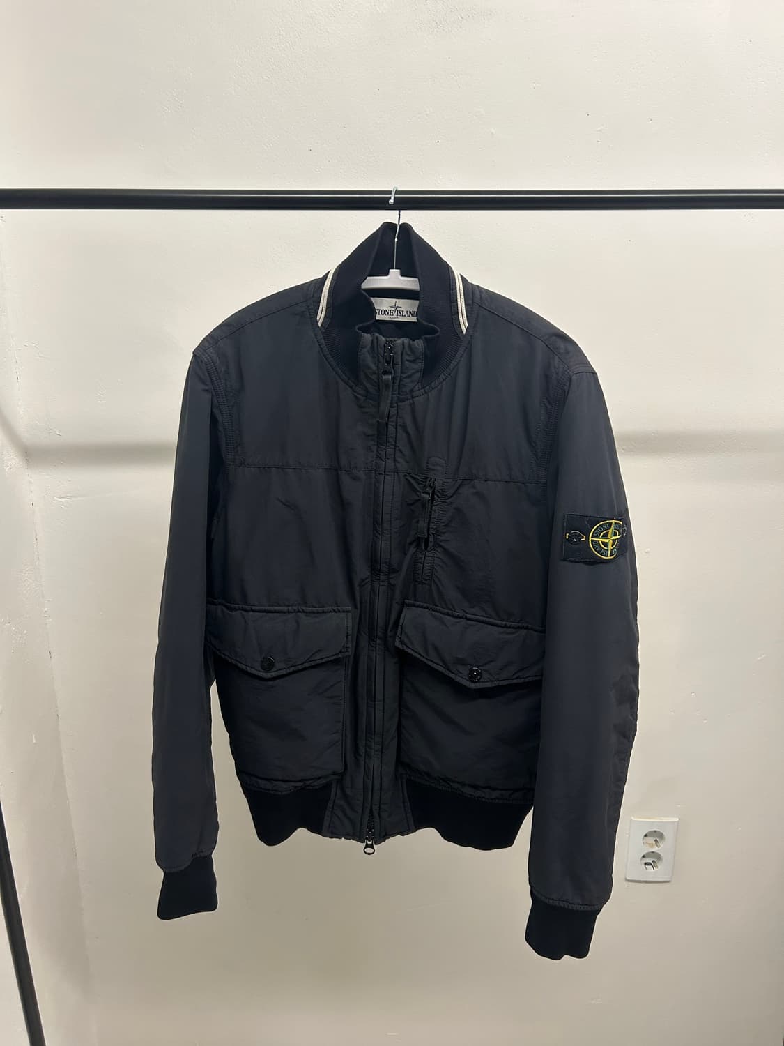(95) 스톤아일랜드 코튼 나일론 립스탑 블루종 자켓 상품이미지1