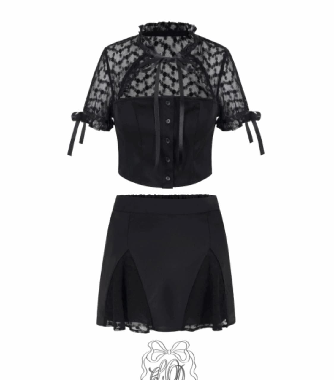 클라우드이모션[MADE]swan pearl satin 2piece set 상품이미지1