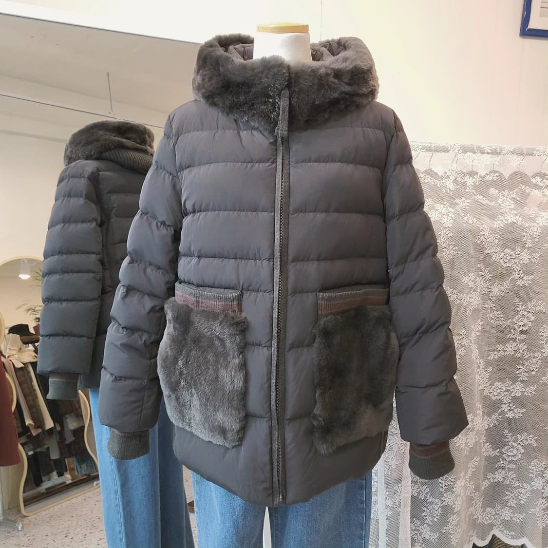 Kayesu 래핏퍼 구스다운 패딩 상품이미지8