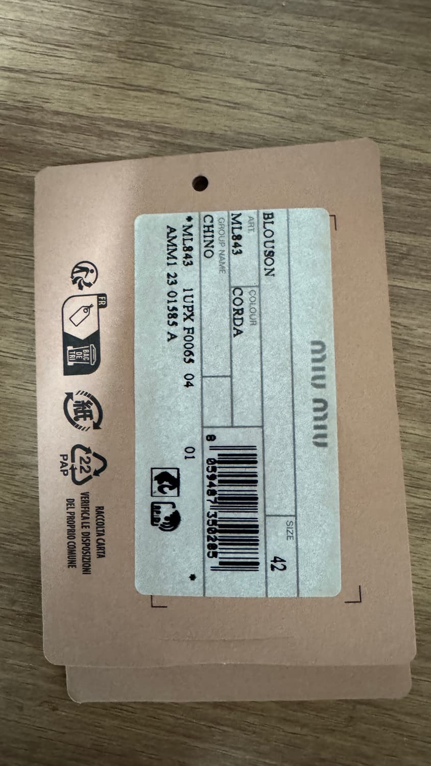 미우미우 치노 블루종 자켓 42 상품이미지7