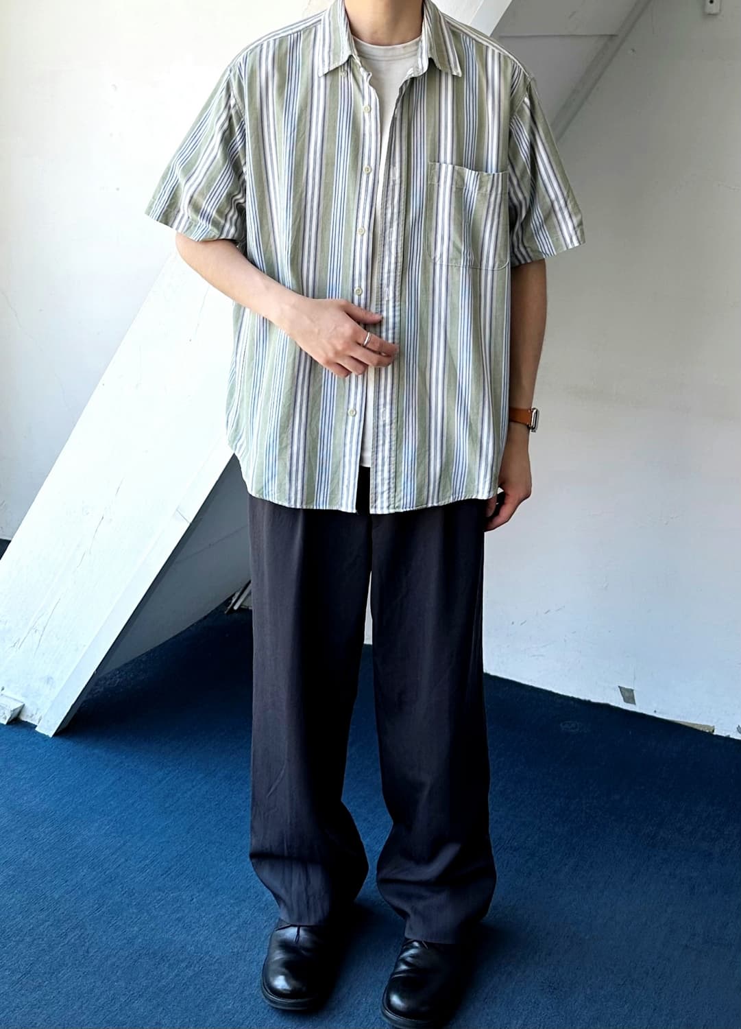 Natural cotton stripe design H/S shirt 상품이미지7