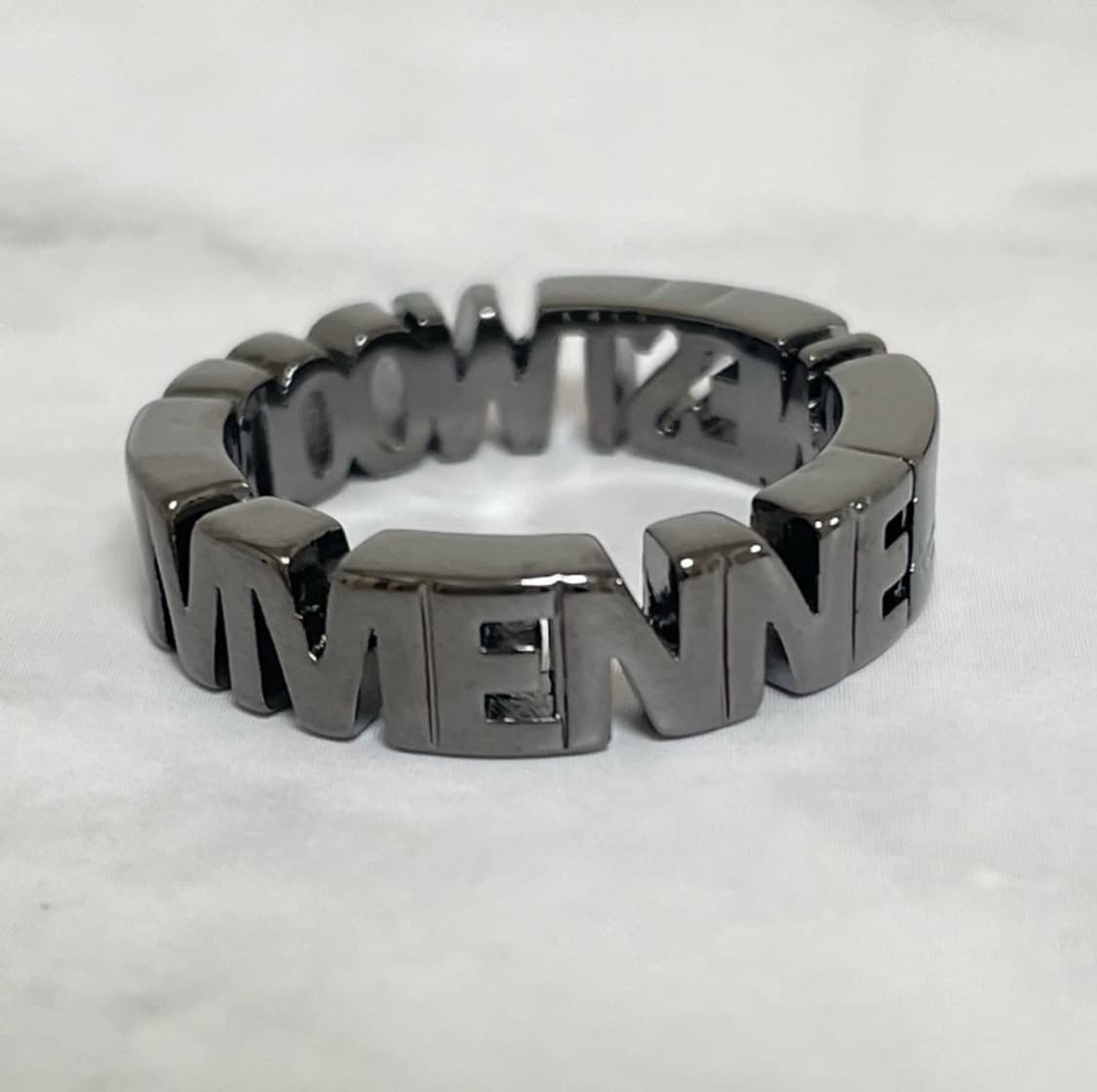 비비안웨스트우드 아카이브 레터링 그레이실버 orb 로고 반지 상품이미지2