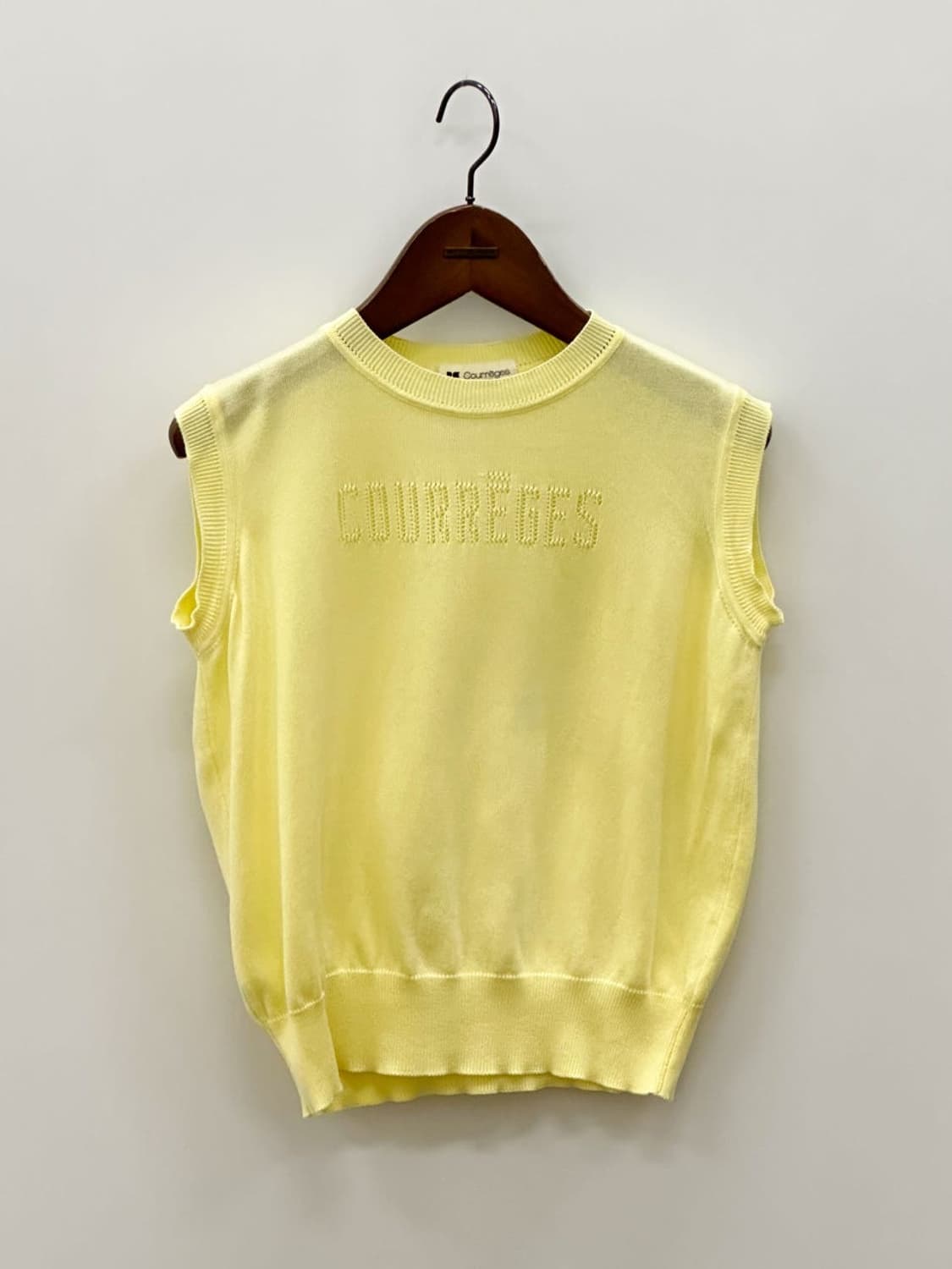 courreges / 꾸레쥬 옐로우 코튼 슬리브리스 + 가디건 세트  상품이미지4