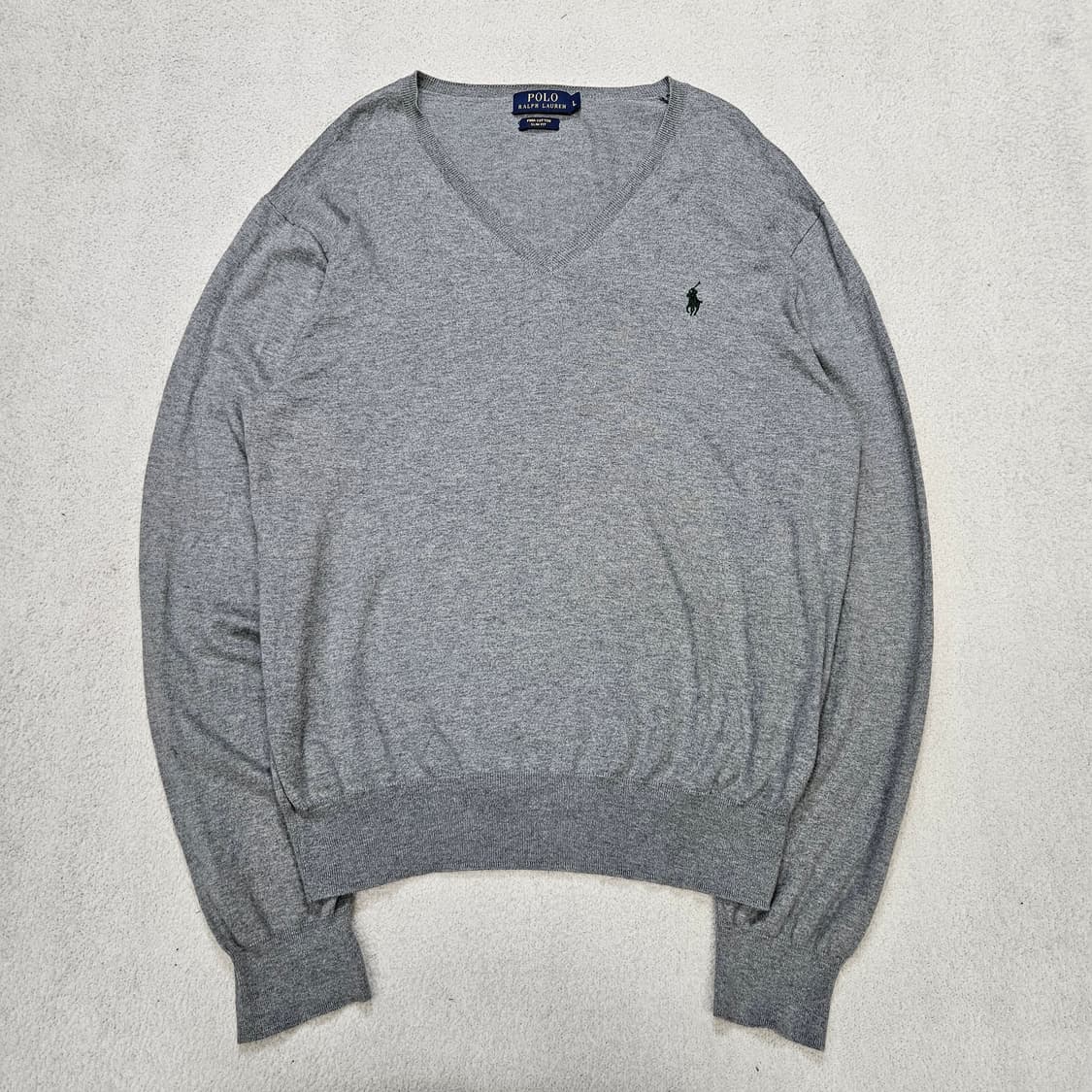 폴로 랄프 로렌 피마 코튼 브이넥 니트 L 상품이미지1