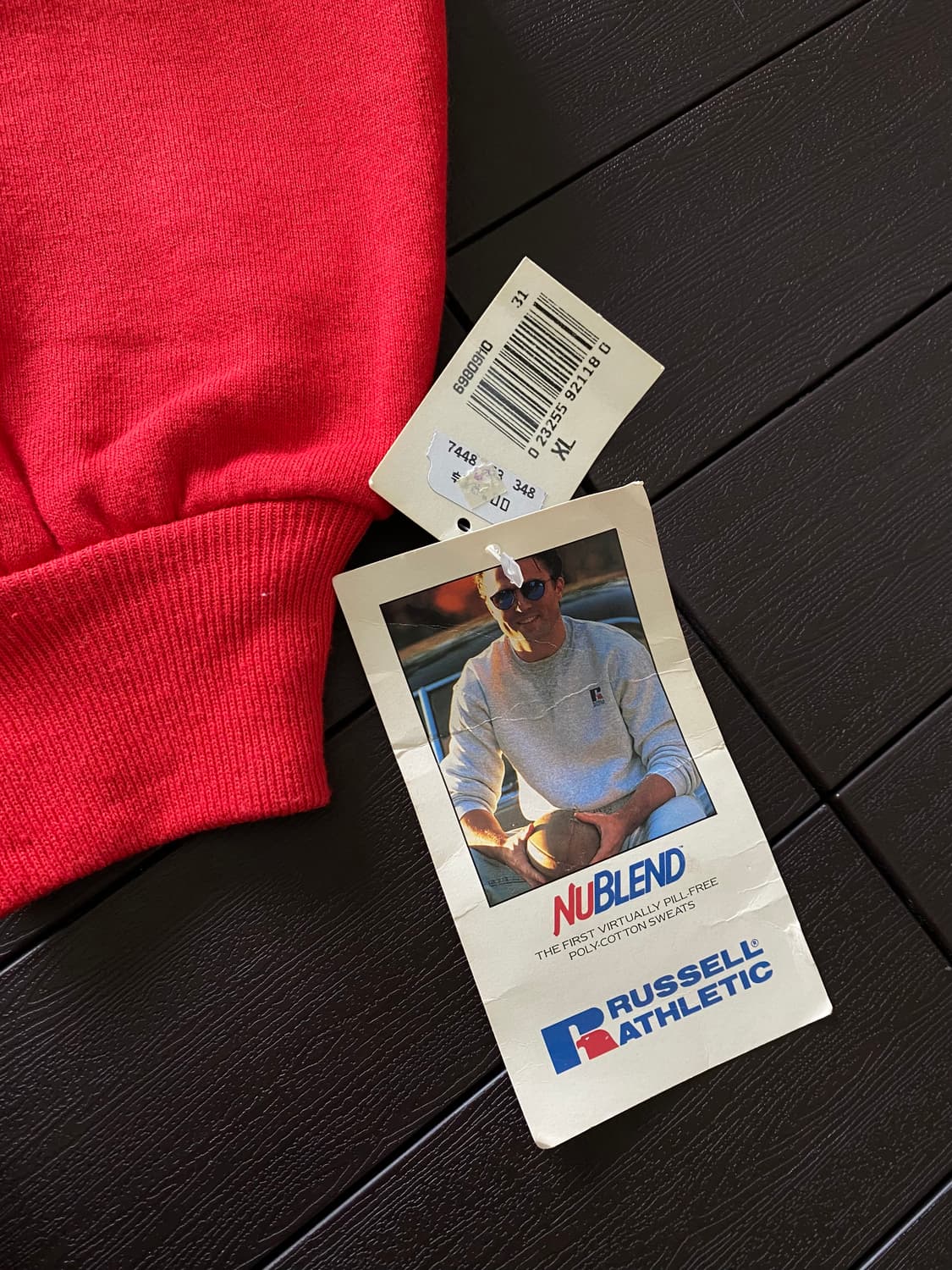 (XL) 90s 빈티지 러셀 스웻셔츠 레드 USA 상품이미지6