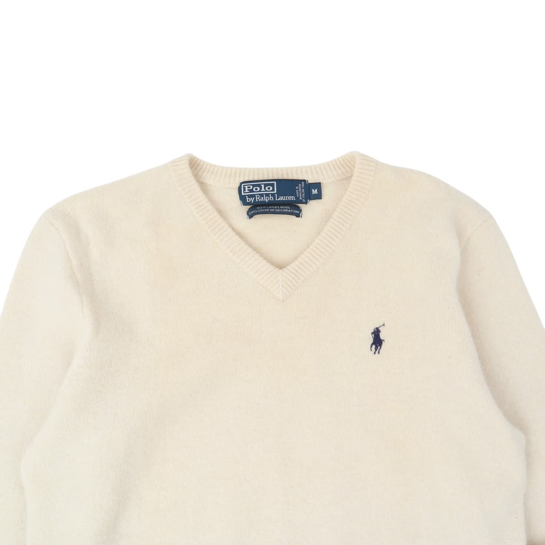 폴로 랄프로렌 아이보리 램스울 브이넥 니트 상품이미지2