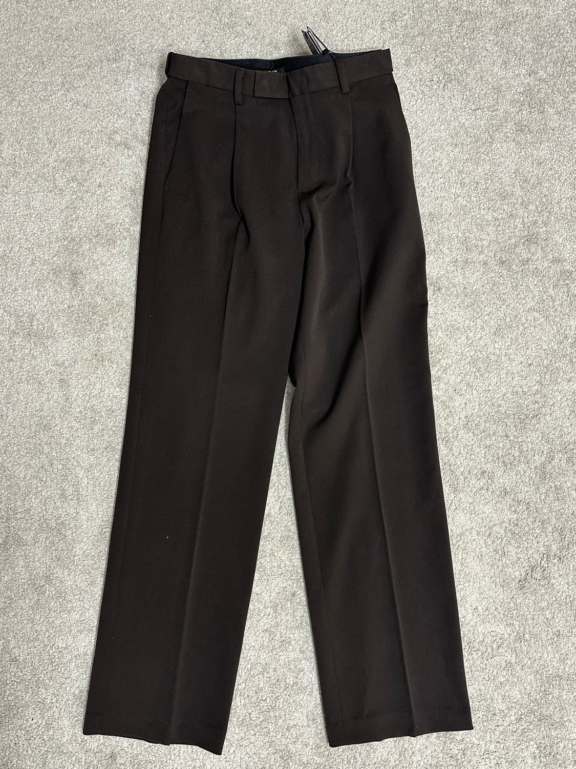 무신사 스탠다드 와이드 히든 밴딩 슬렉스 다크 브라운 상품이미지3