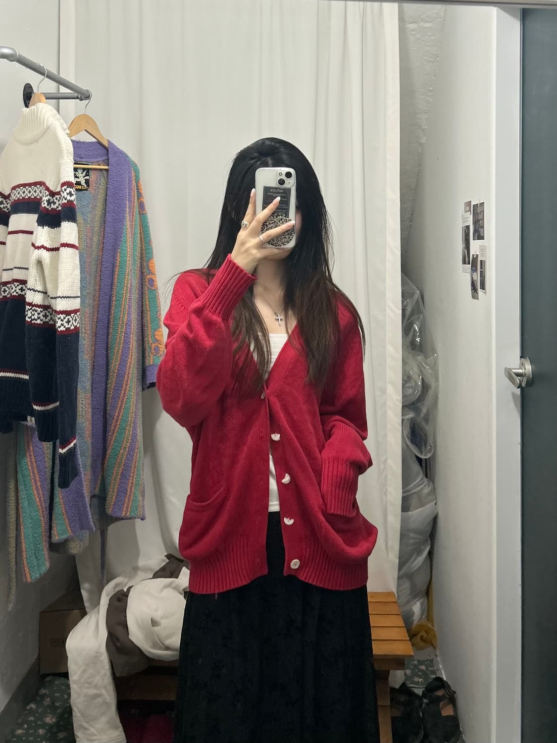 폴로 랄프로렌 가디건 레드 상품이미지2