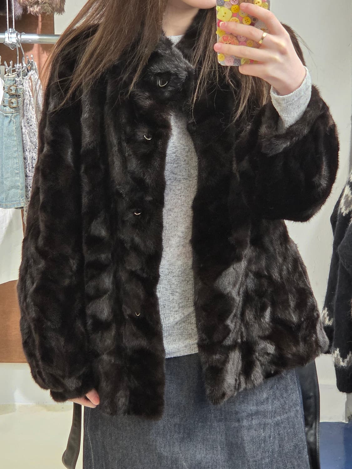 Valencia 밍크 레더벨트 자켓 상품이미지2