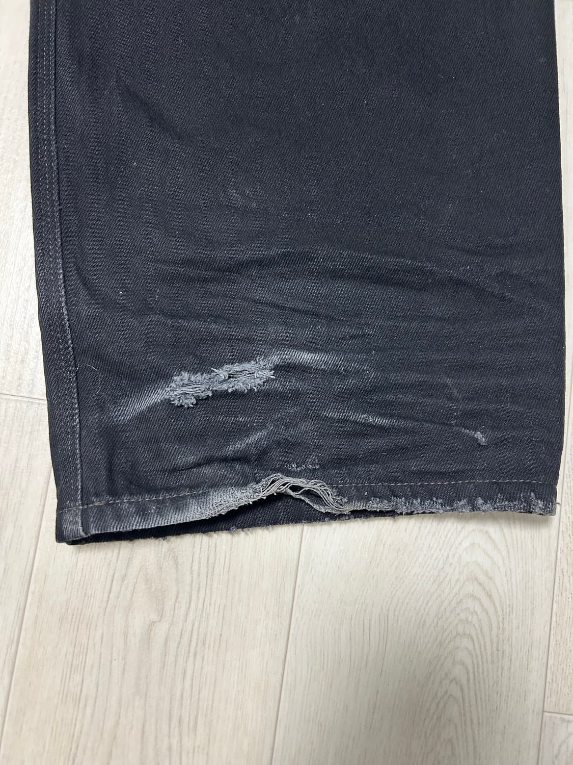 STU x hank 엠브로더리 데님 팬츠 블랙 상품이미지6