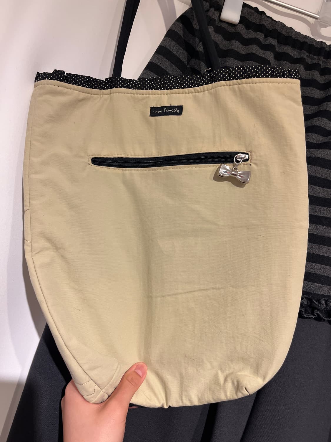 그레이 스트라이프 치마바지 + 고양이 가방 세트 🐈‍⬛ 상품이미지4