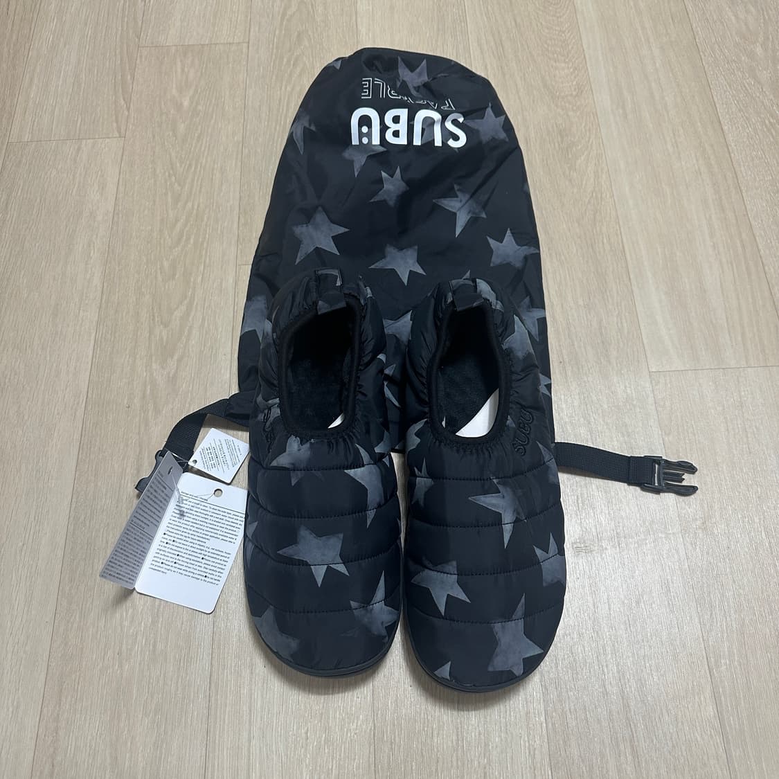 3 새상품 수부 스부 subu 패커블 패딩 슬리퍼 샌들 스타 상품이미지1