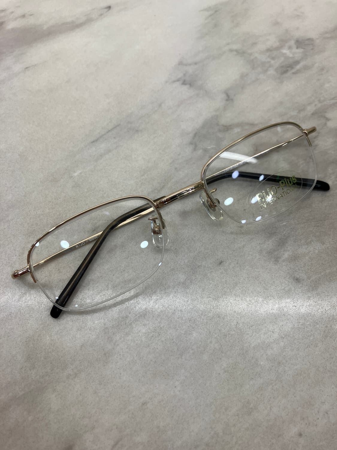 리조 RIJO 빈티지 골드 스퀘어 반무테 안경 상품이미지1