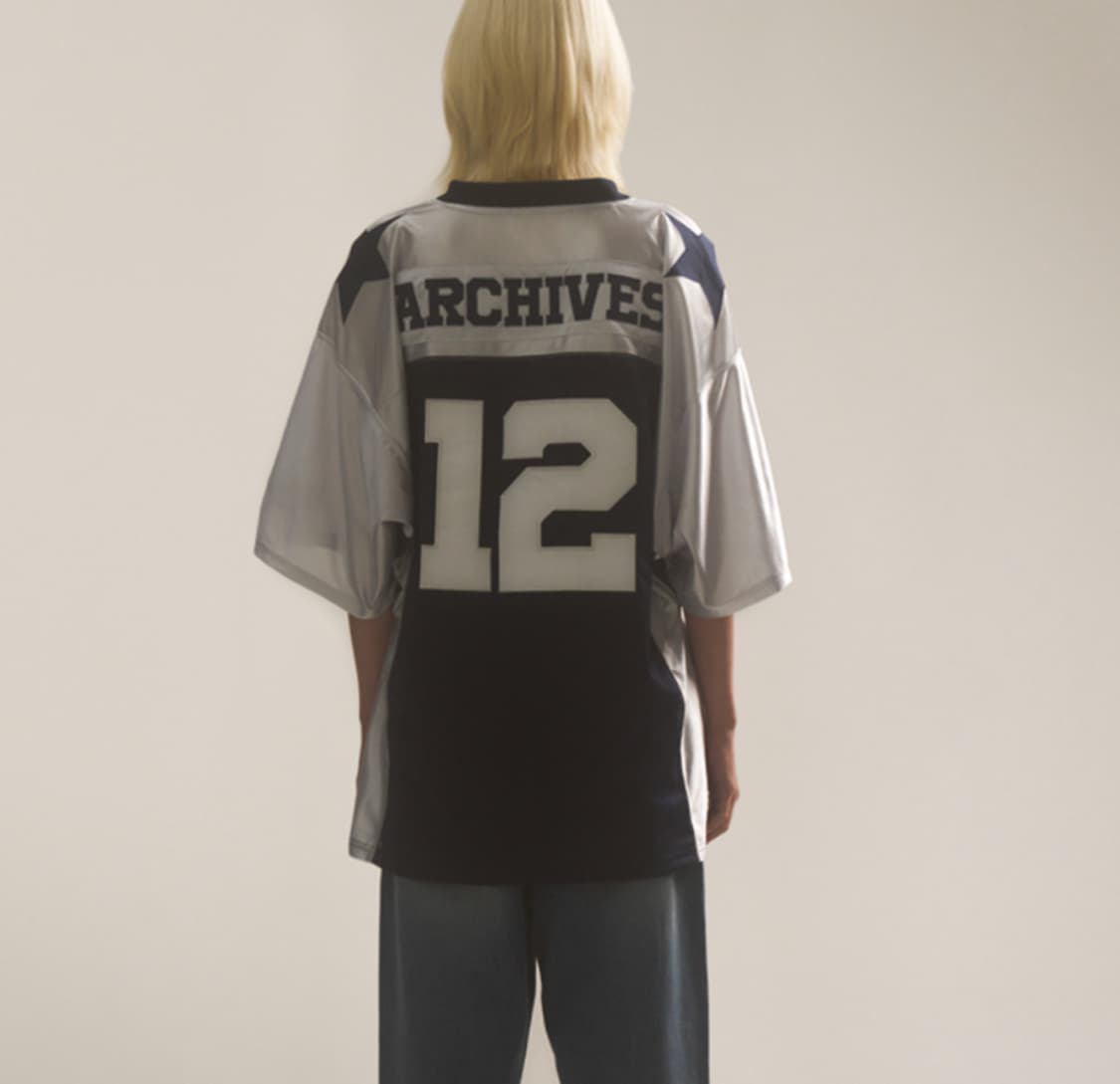2000아카이브스 풋볼 저지 티셔츠 네이비실버 상품이미지2