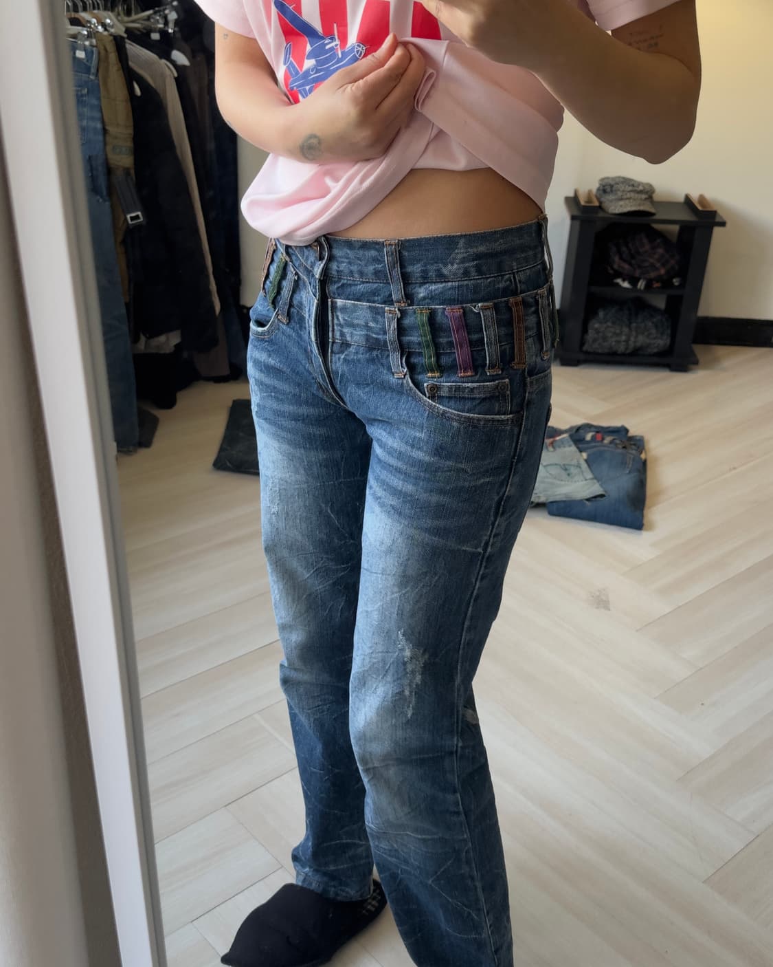 [NYLAUS] double-waist denim pants 상품이미지8