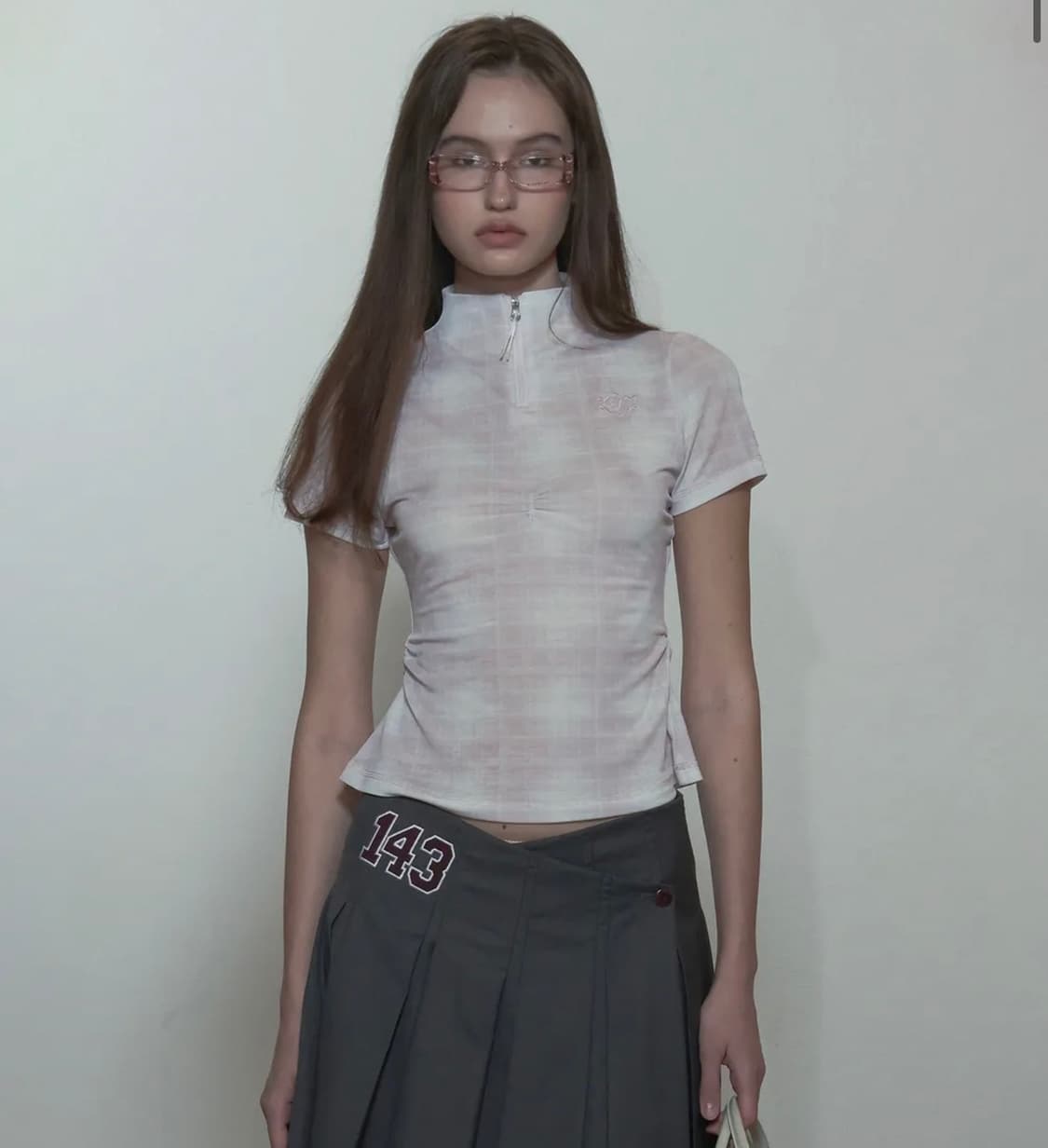 스컬프터 geek half zip up pale pink 상품이미지1