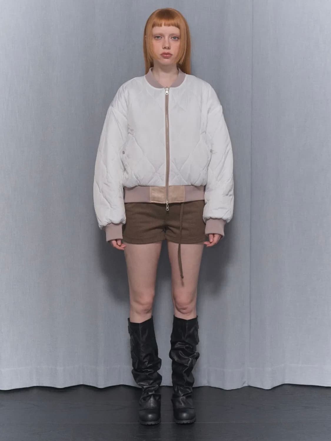 팬시클럽 퀄팅 리버시블 엠보 점퍼 IVORY 아이보리 상품이미지5