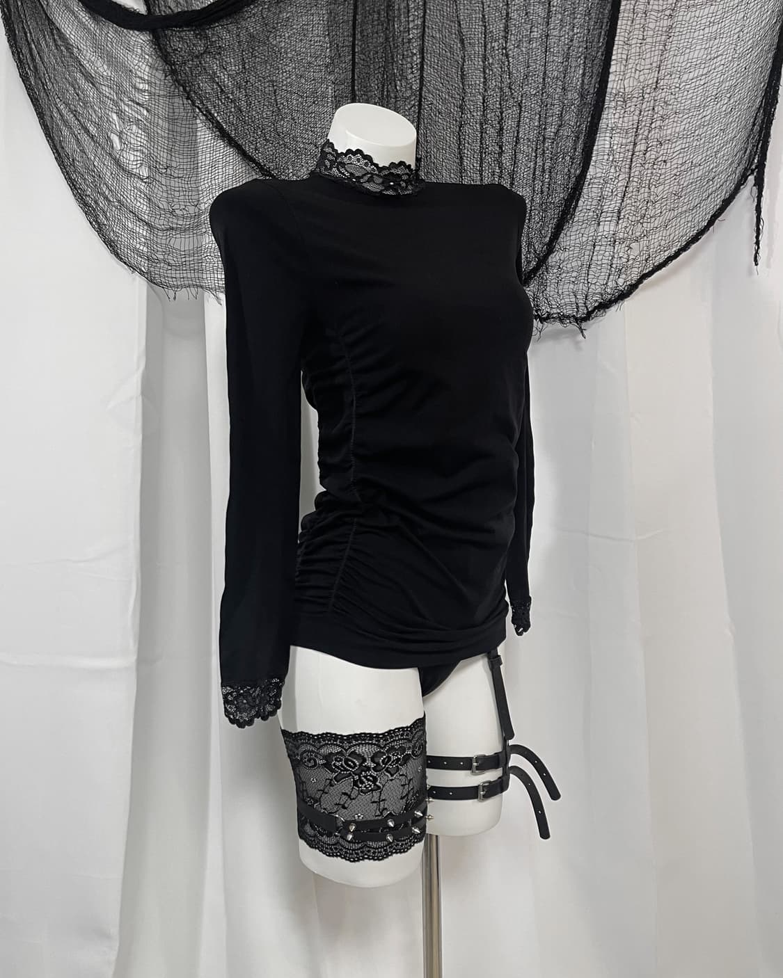 lace shirring t-shirt 상품이미지3