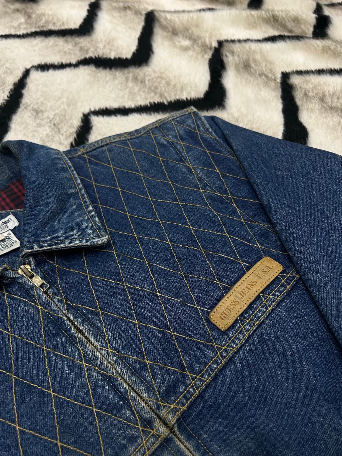 [L]게스 90s 조르주 마르키아노 데님 봄버 자켓/진청 상품이미지1