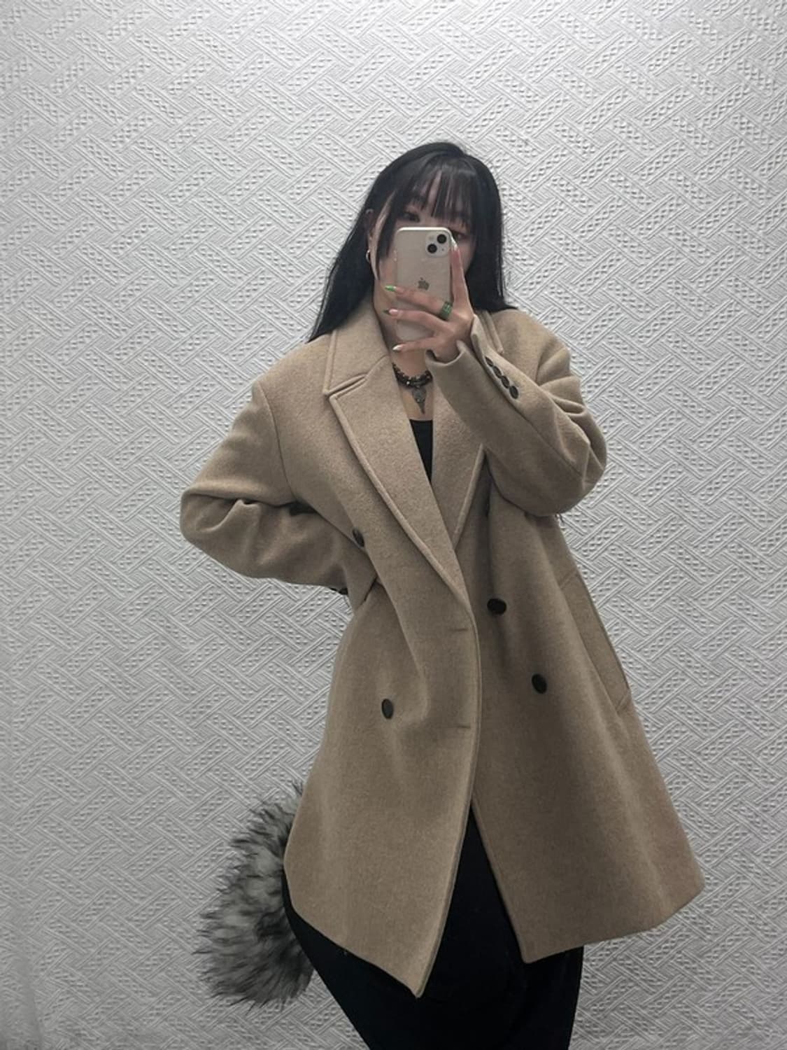 앤더슨벨 모던시크 캐주얼 오버핏 울 코트 M C08878 상품이미지2