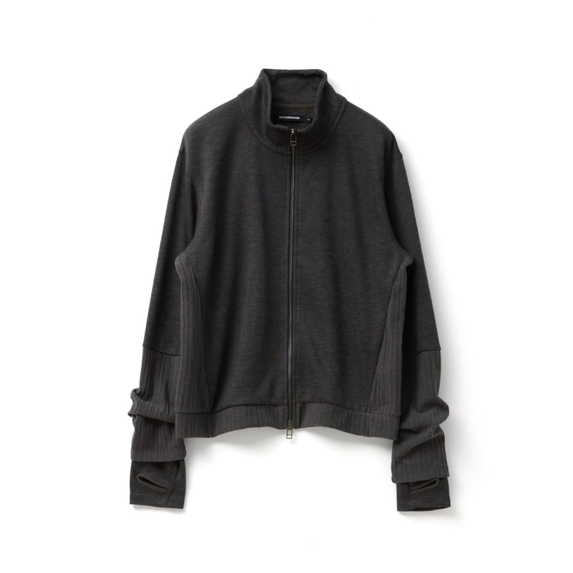 해칭룸 더블 슬리브 트랙 가디건 다크 카키 상품이미지1