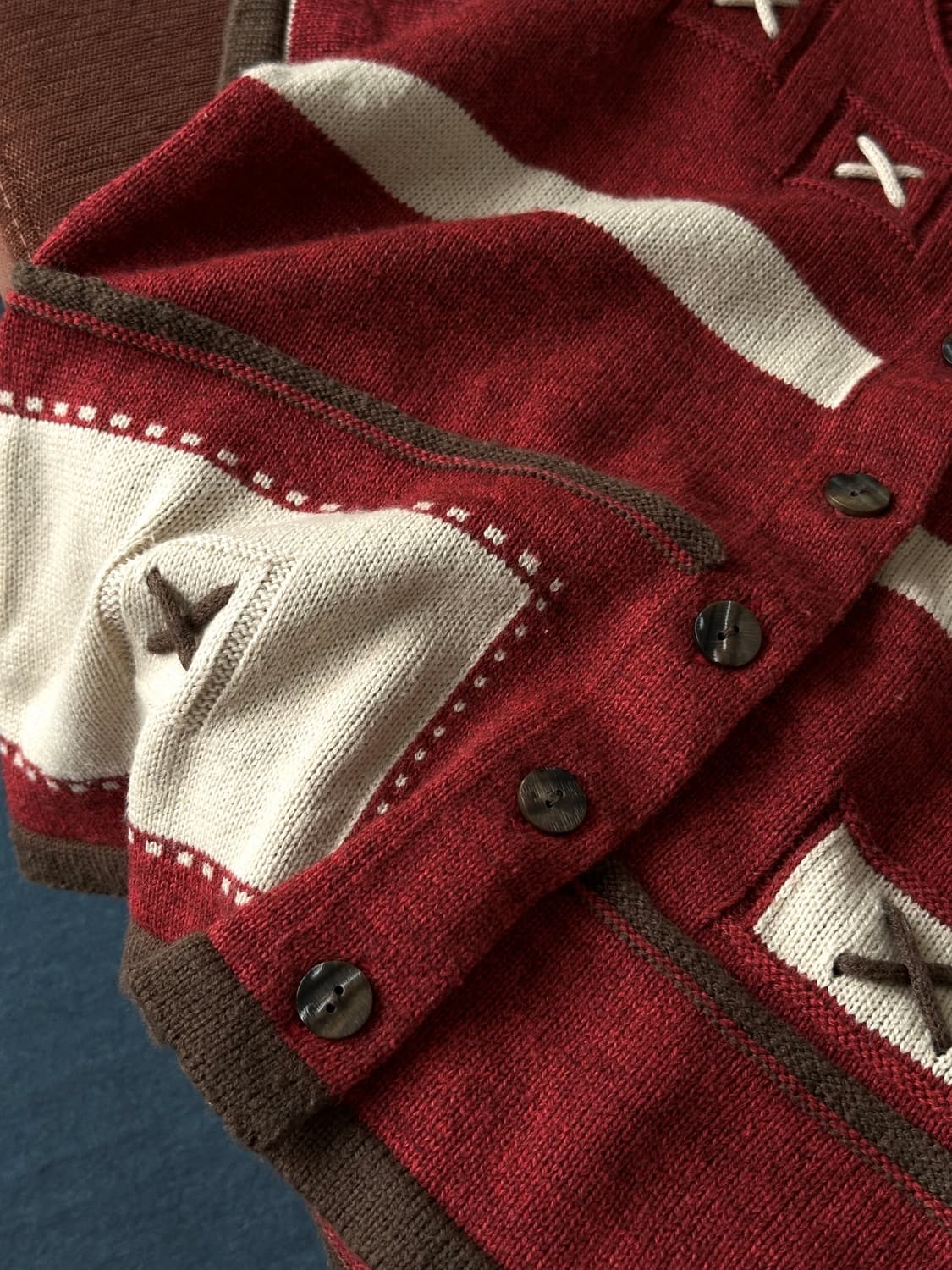 Alpaca blend panel knit cardigan top 상품이미지3