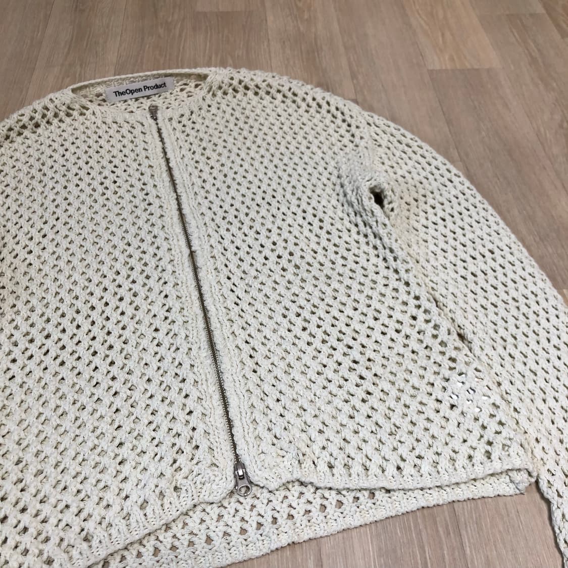 (3) 더 오픈 프로덕트 오픈YY 크로셰 집업 자켓 베이지 openyy 상품이미지6
