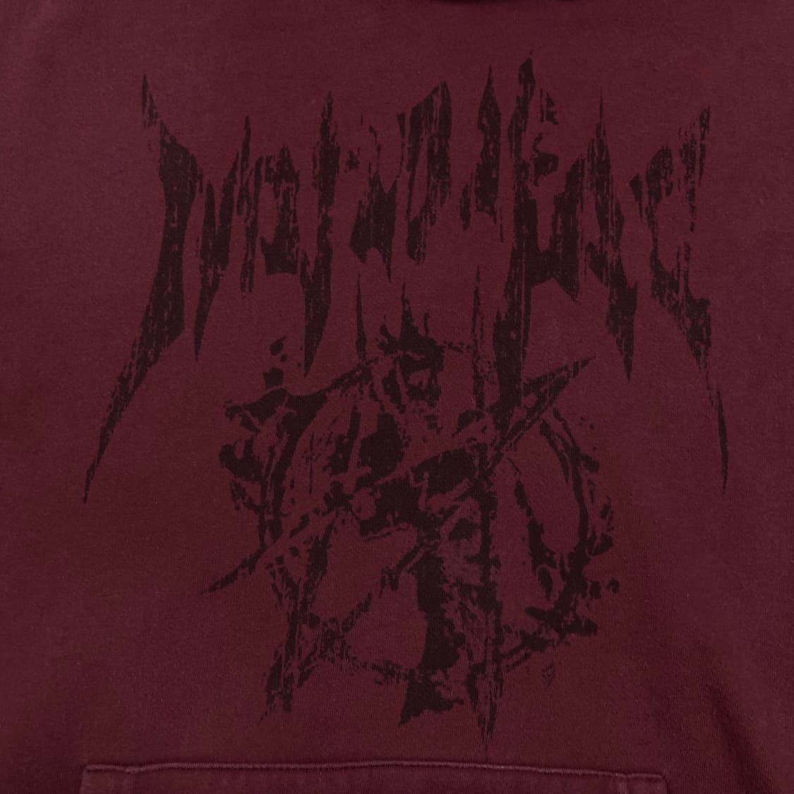 낫포너드 빅로고 버건디 후드티 상품이미지2