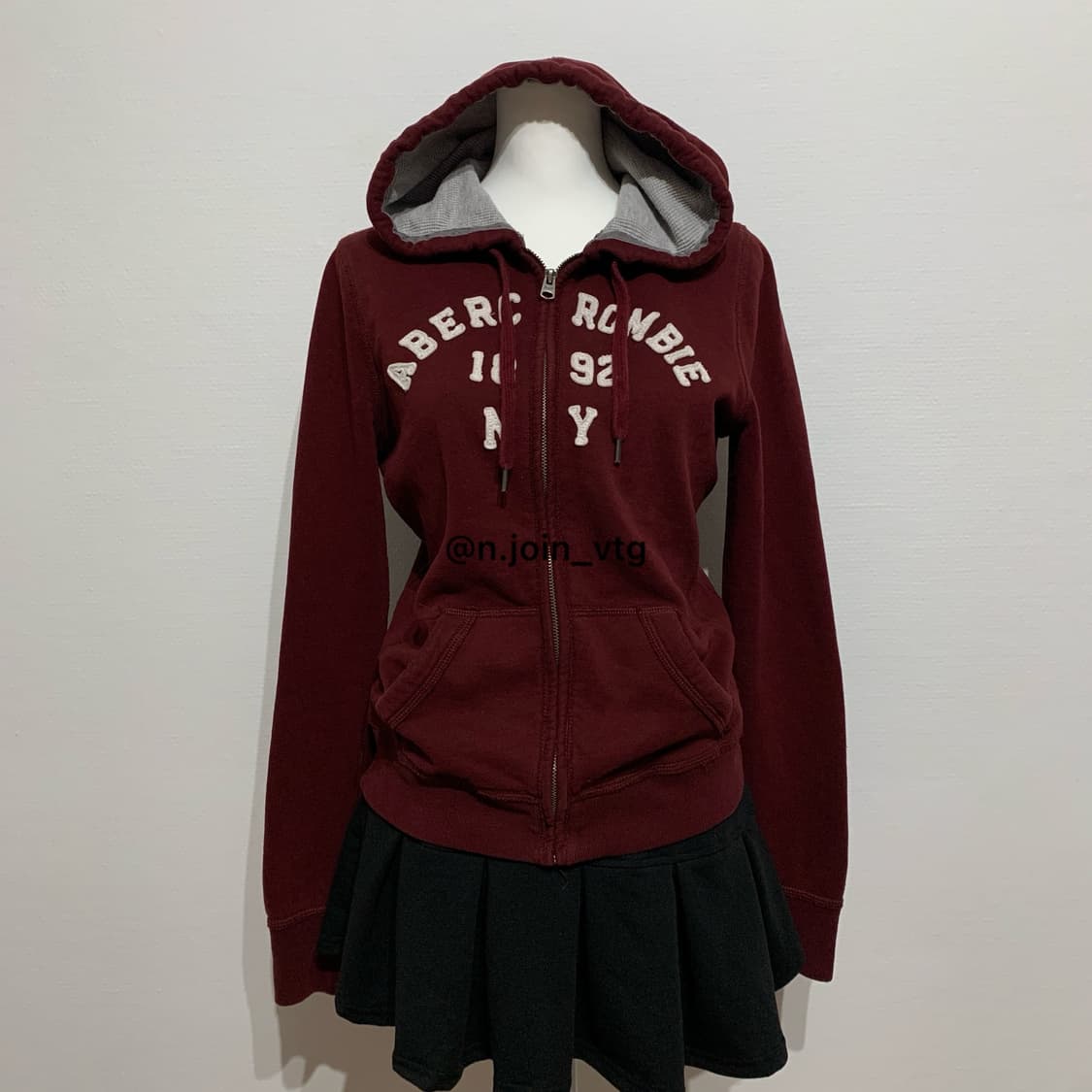 아베크롬비 버건디 후드집업 상품이미지1