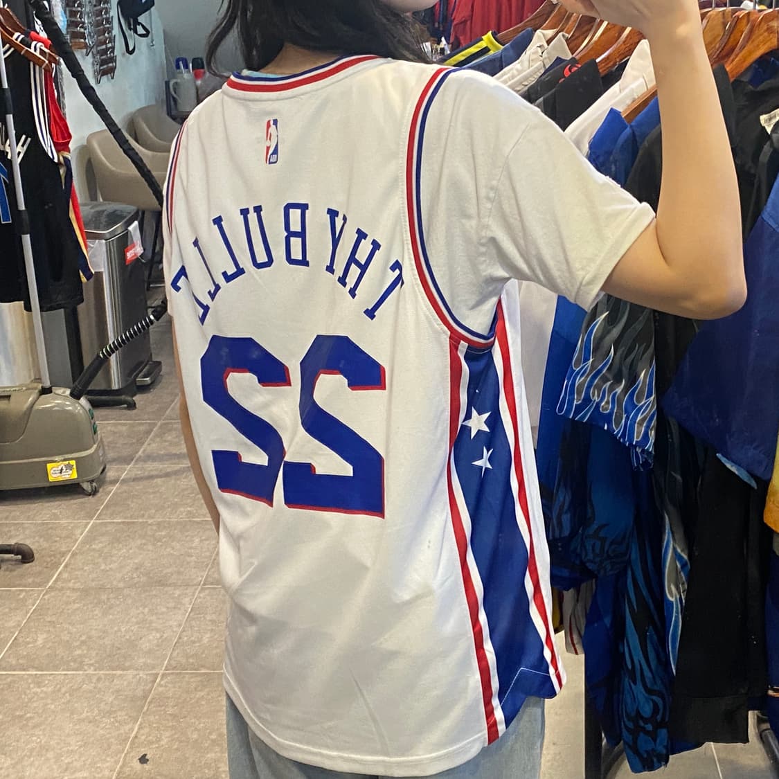[NO.9] NBA philadelphia THYBULLE 화이트 져지  상품이미지5