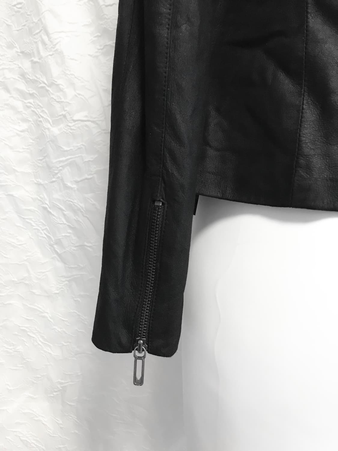 빈티지 투웨이 사선 지퍼 레더 자켓 상품이미지9