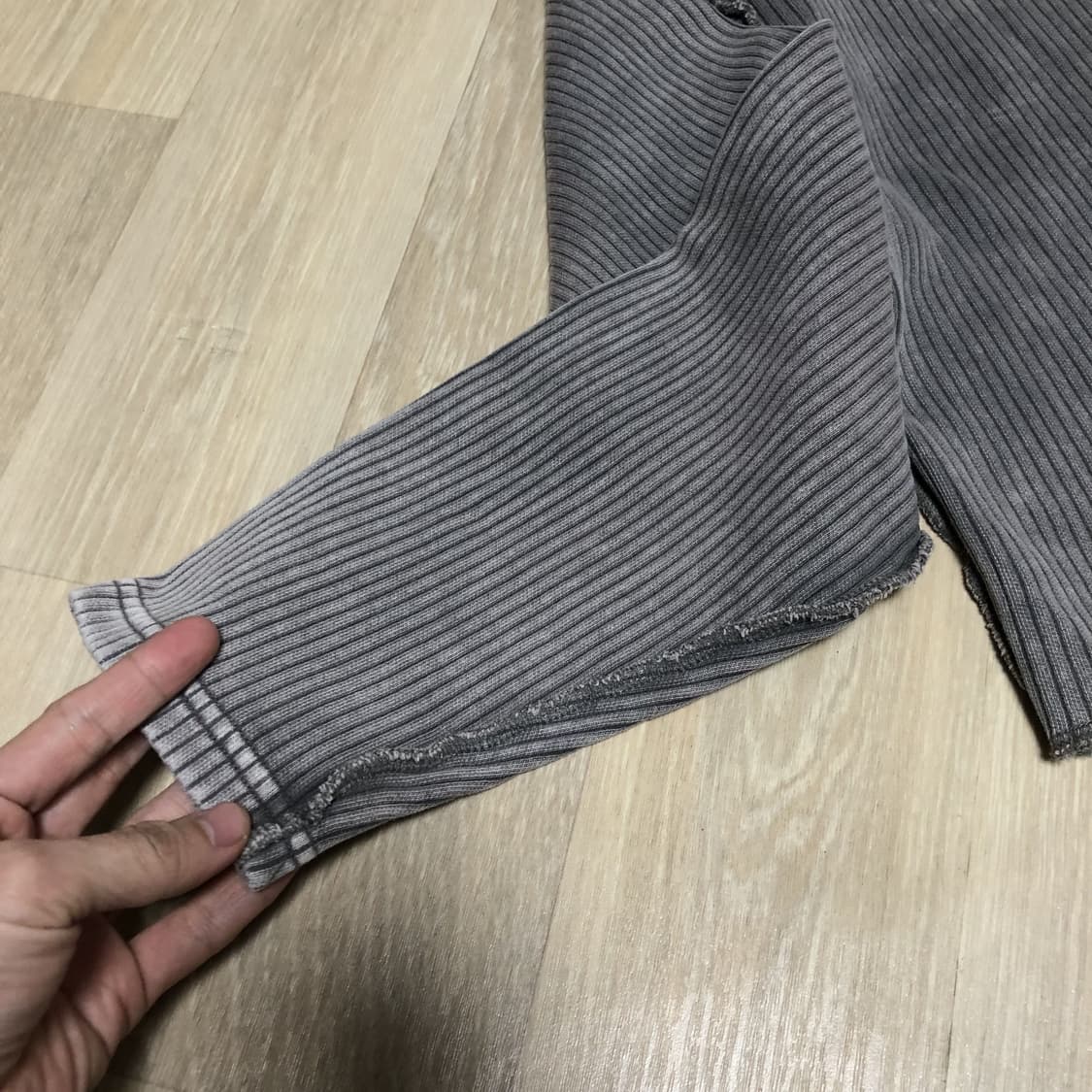 (우먼스 M) 새상품 X-GIRL 엑스걸 피그먼트 다잉 와이드 립 가디건 상품이미지3