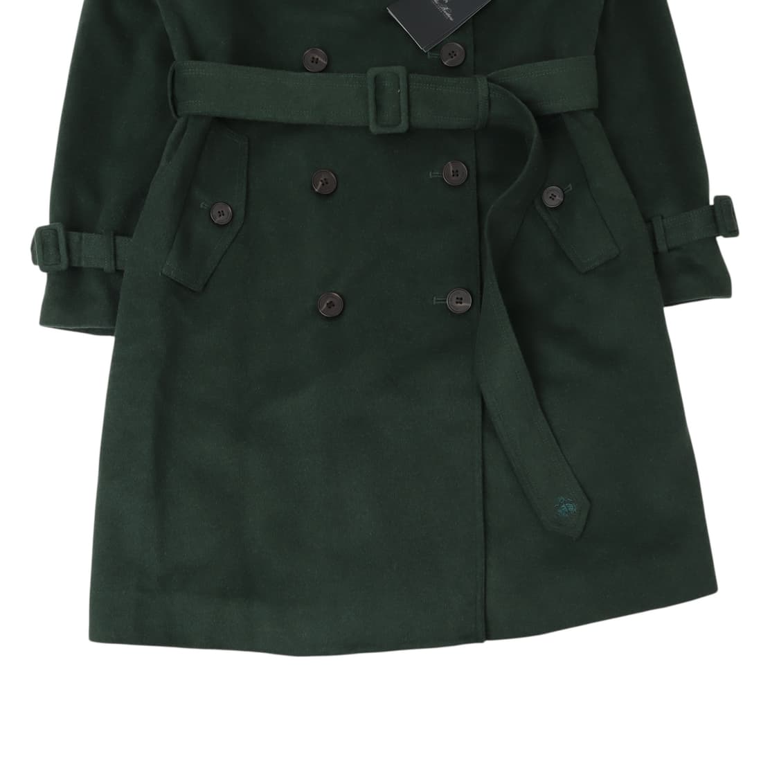 브룩스브라더스 우먼스 딥그린 더블 울 실크 코트 상품이미지3