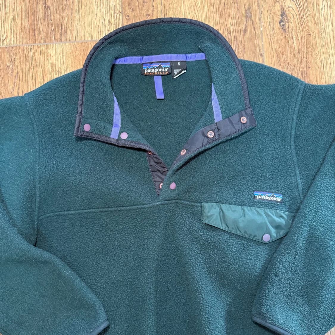 90s 자메이카 파타고니아 신칠라 스냅-T 그린 상품이미지2