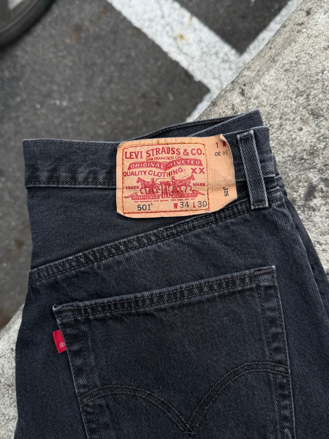 00s 리바이스 501 흑청 데님 팬츠 34X30 상품이미지7