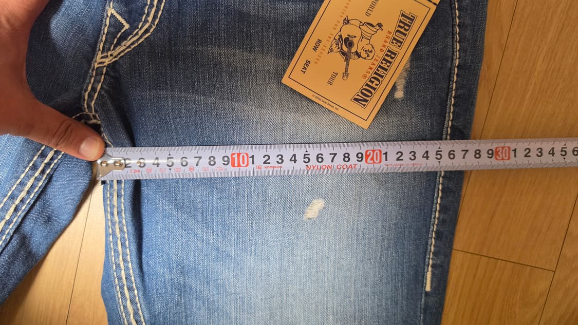 트루릴리젼 화이트 스티치 스트레이트 워싱 데님진 34 상품이미지6