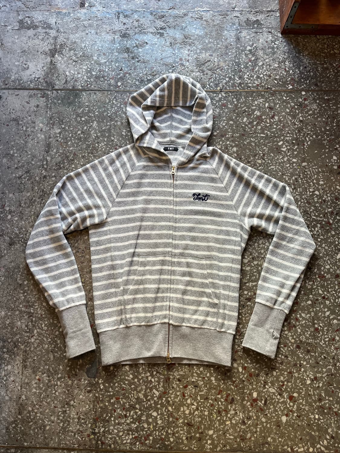 Tmt 그레이 보더 2way 후드집업 상품이미지3