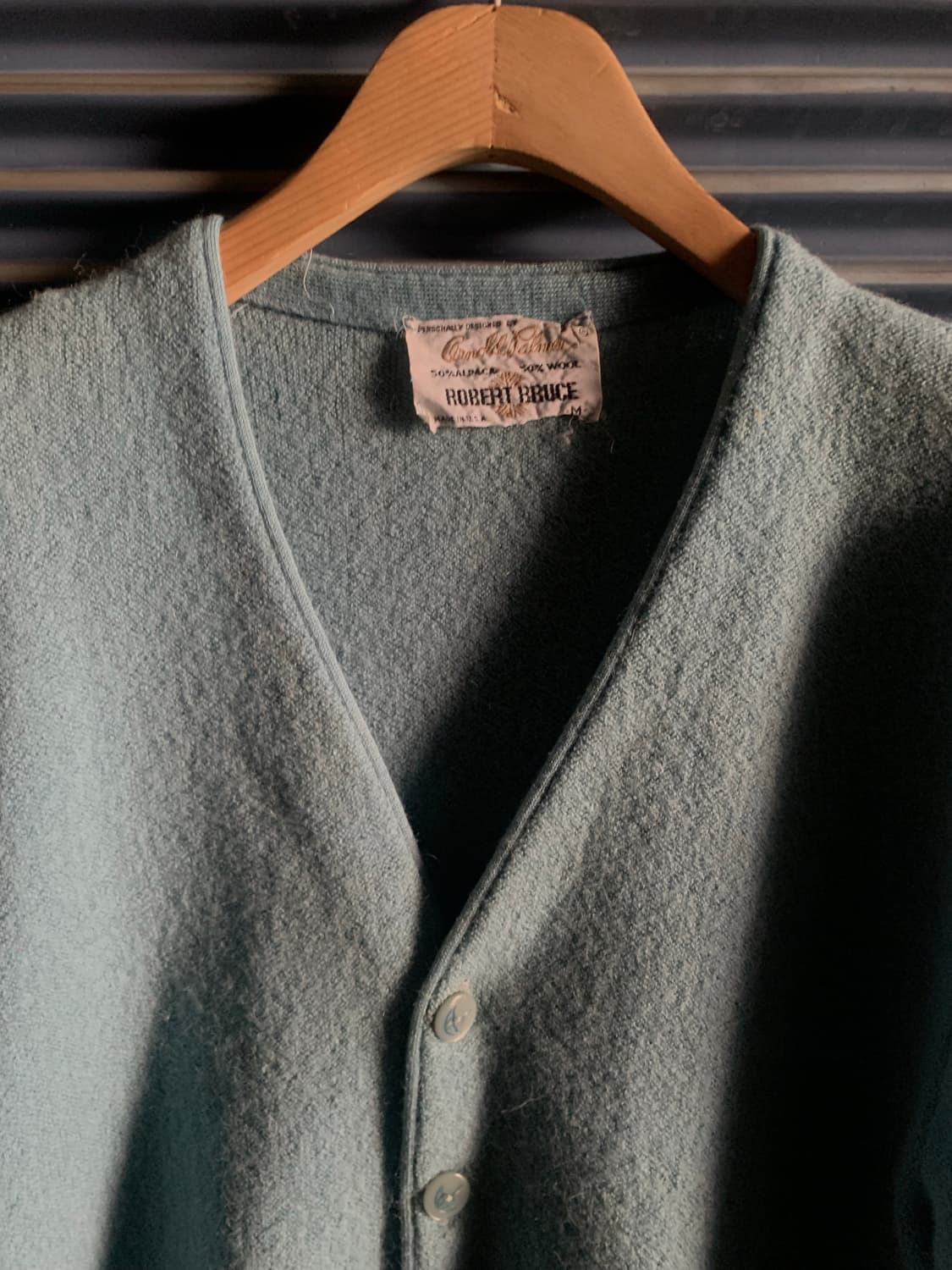 60-70s 로버트 브루스 by 아놀드 파머 알파카/울 카디건 상품이미지2