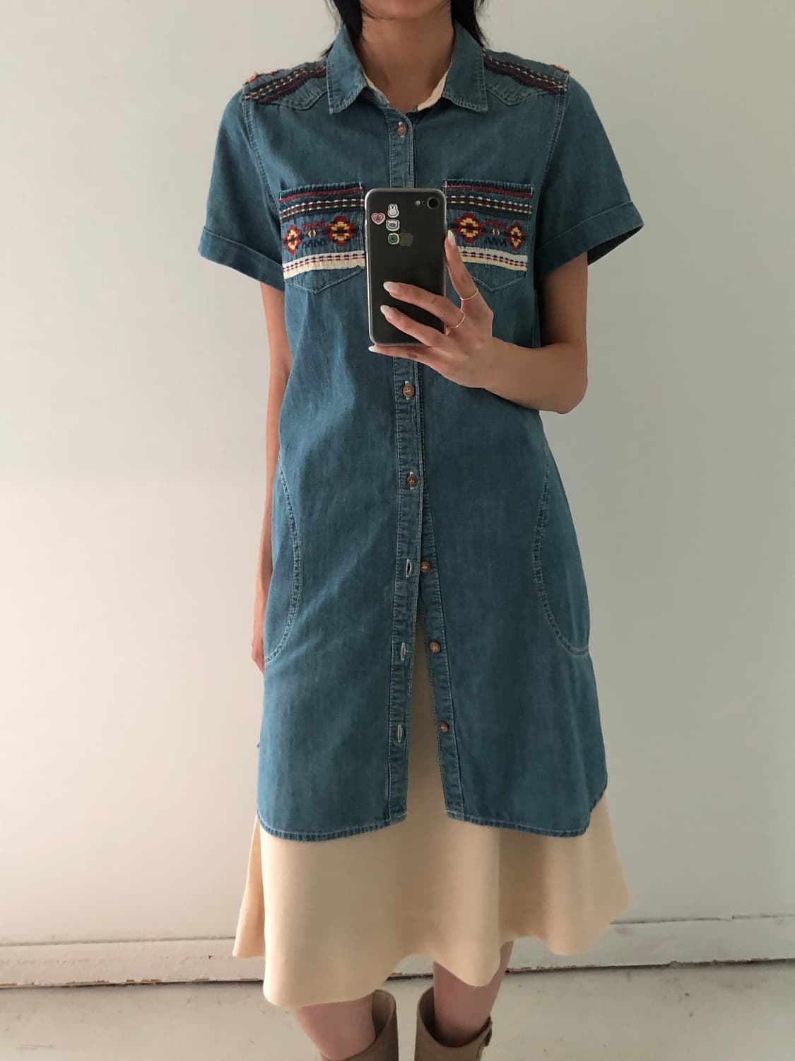 일본빈티지 티티카카 에스닉 데님원피스 상품이미지3