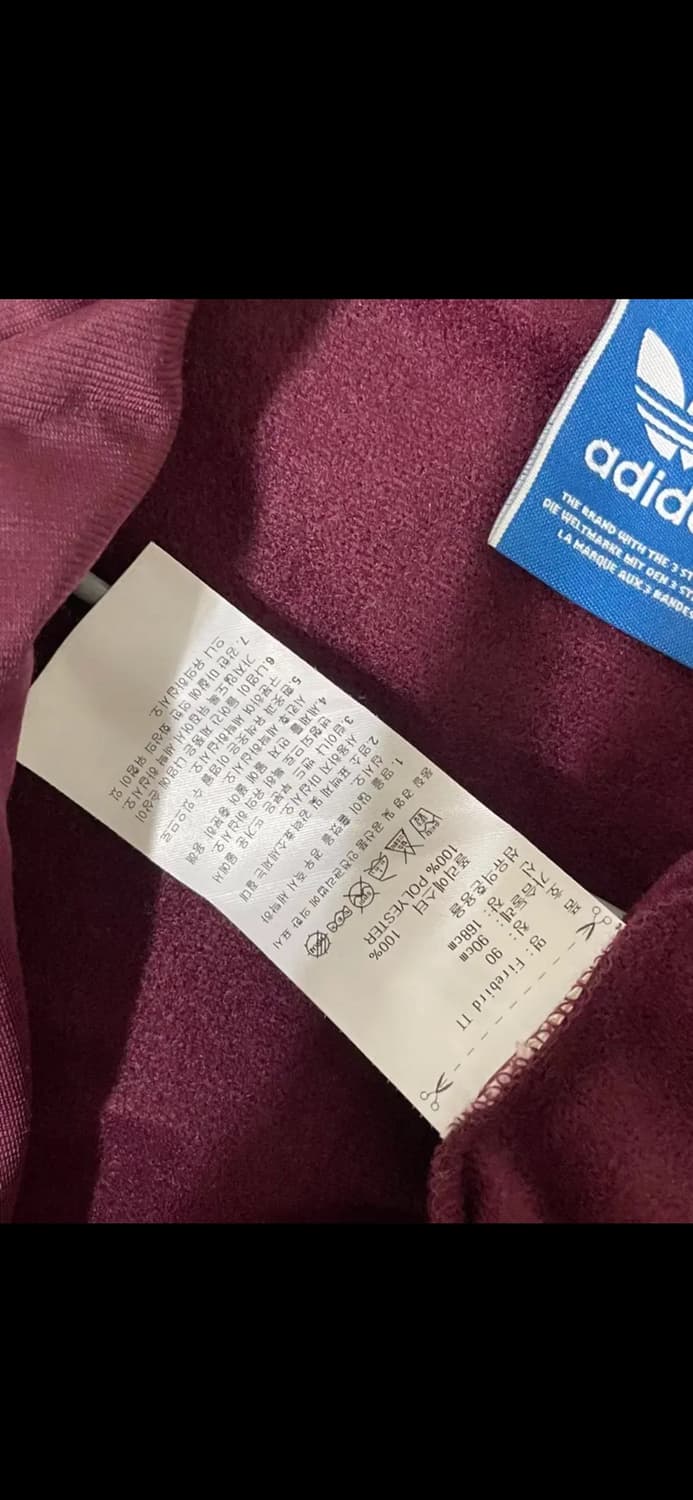 S급 아디다스 파이어버드 져지 버건디 민트 (마룬, 와인) 상품이미지2