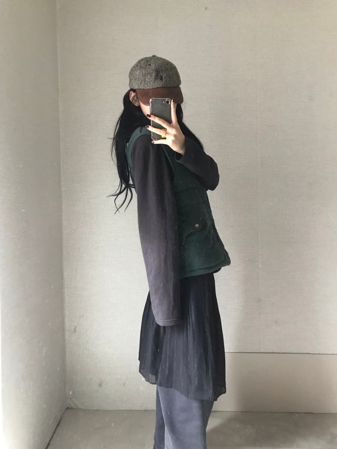 폴로 그린 체크 패딩조끼 상품이미지5