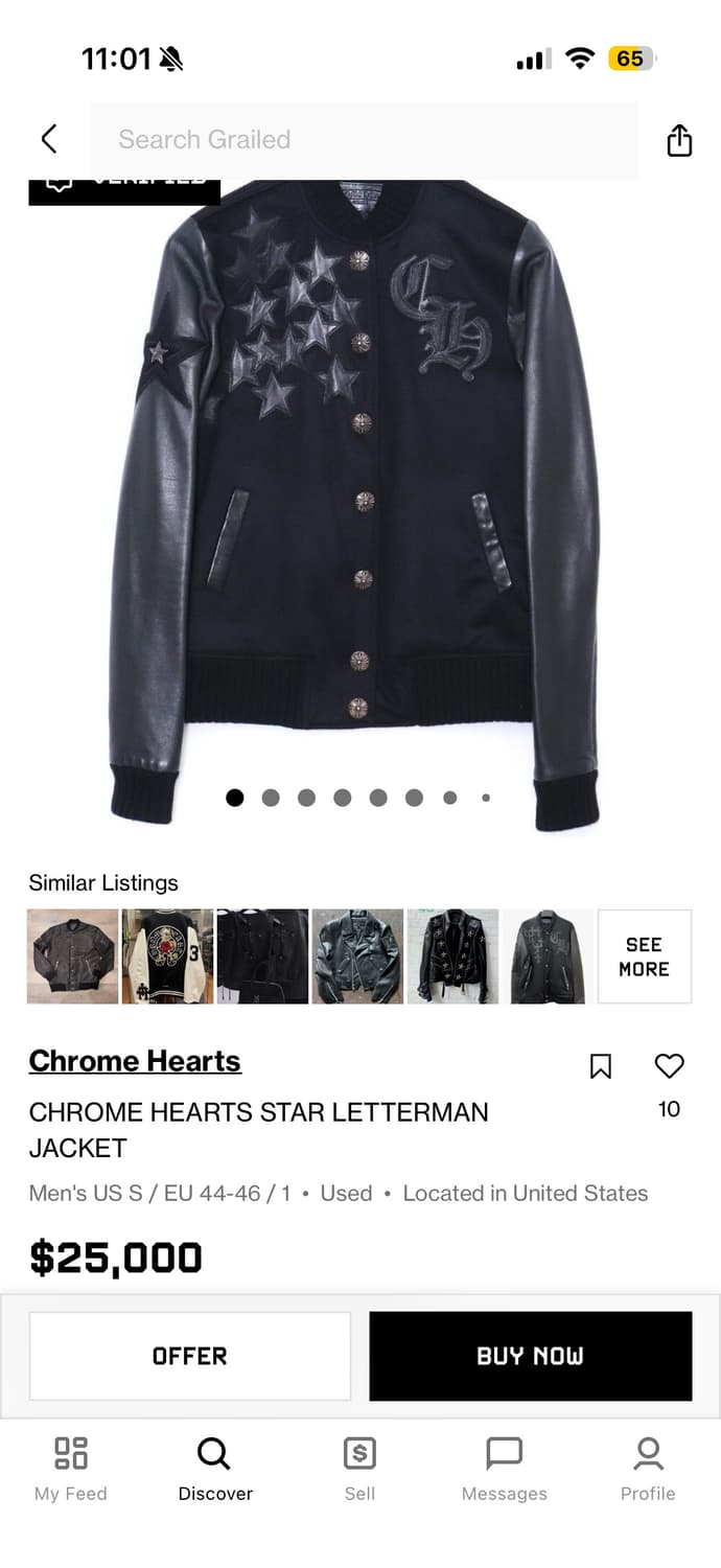 크롬하츠 레터맨 바시티 자켓 상품이미지7