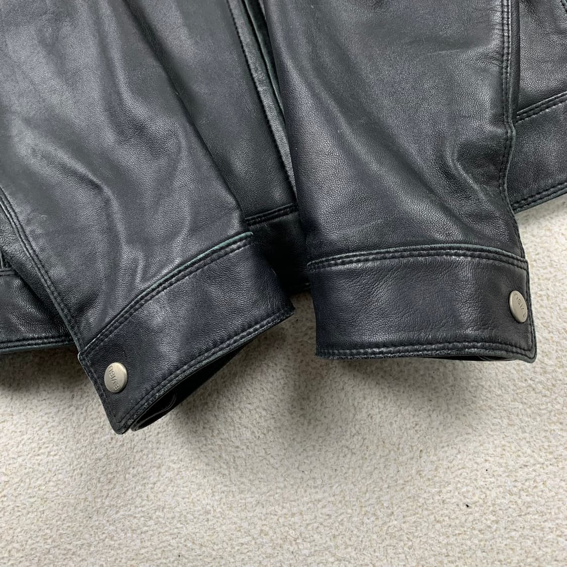 에비수 빈티지 양가죽 레더 자켓 블랙  상품이미지3