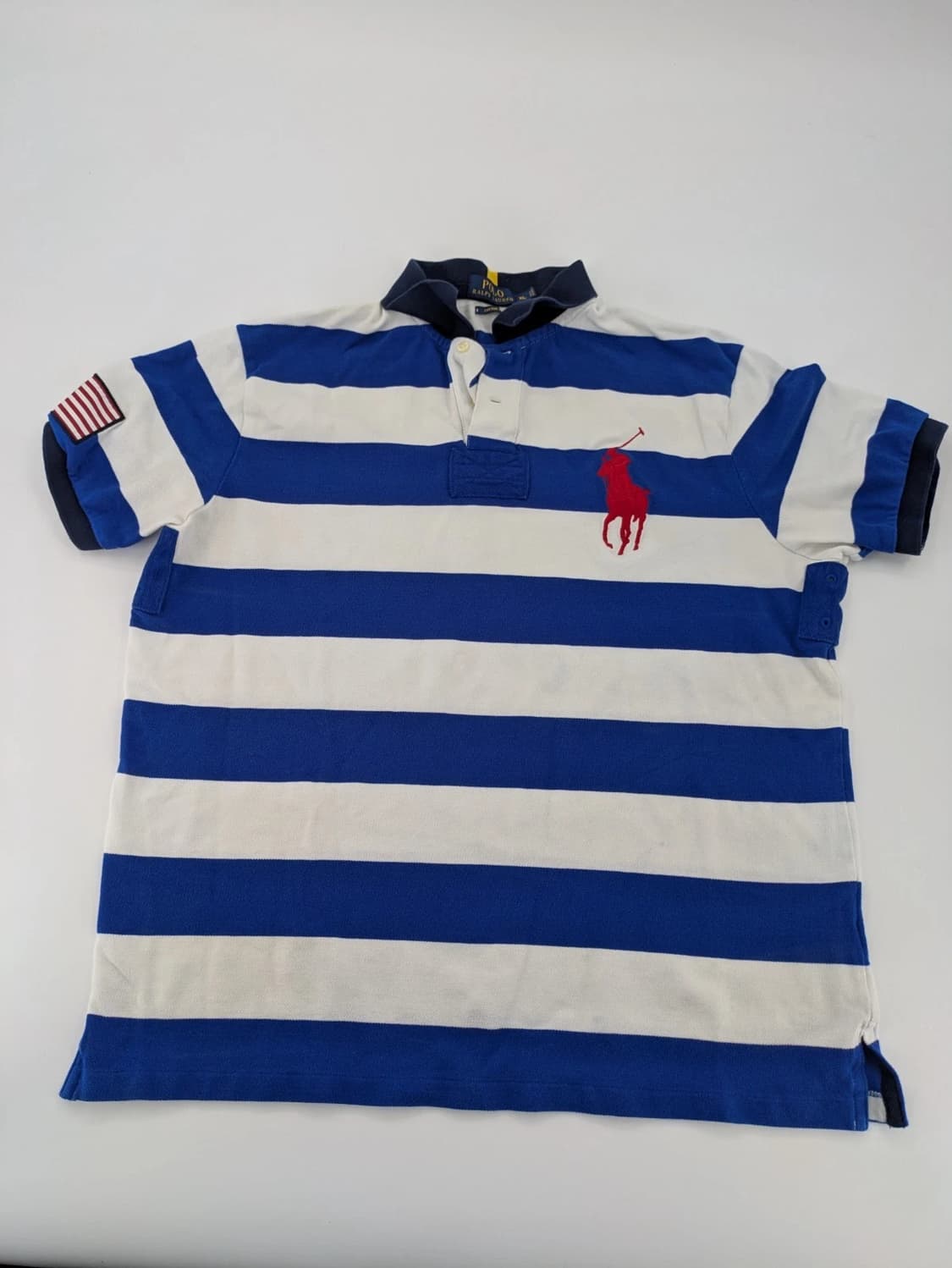 폴로 랄프로렌 빅포니 성조기 스트라이프 카라티 상품이미지1
