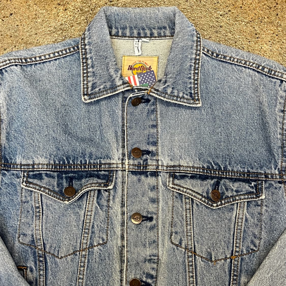 레어 90s 빈티지 하드락카페 도쿄 데님자켓 청자켓 상품이미지5