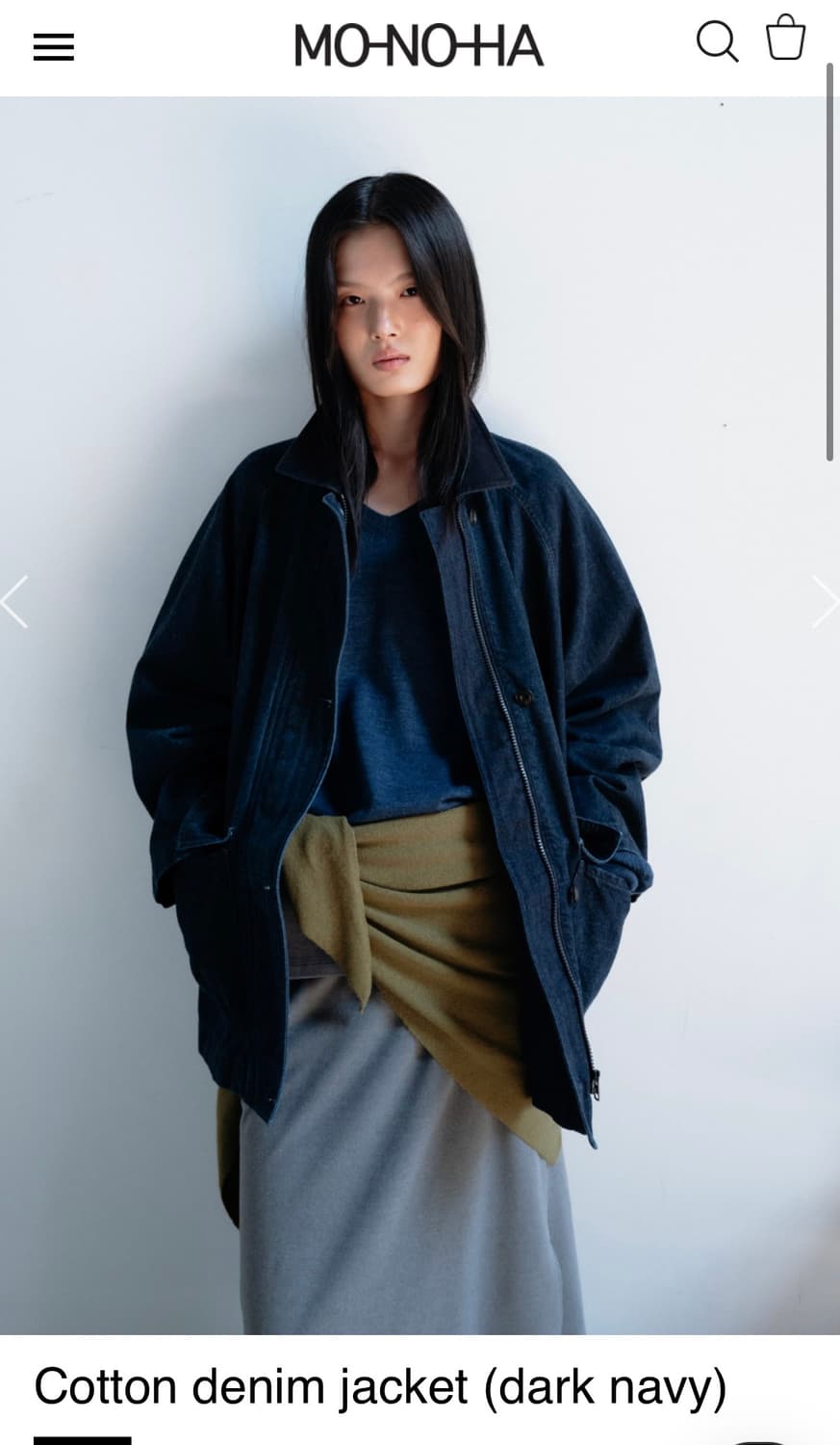 모노하 Monoha Cotton denim jacket (dark nav 상품이미지4