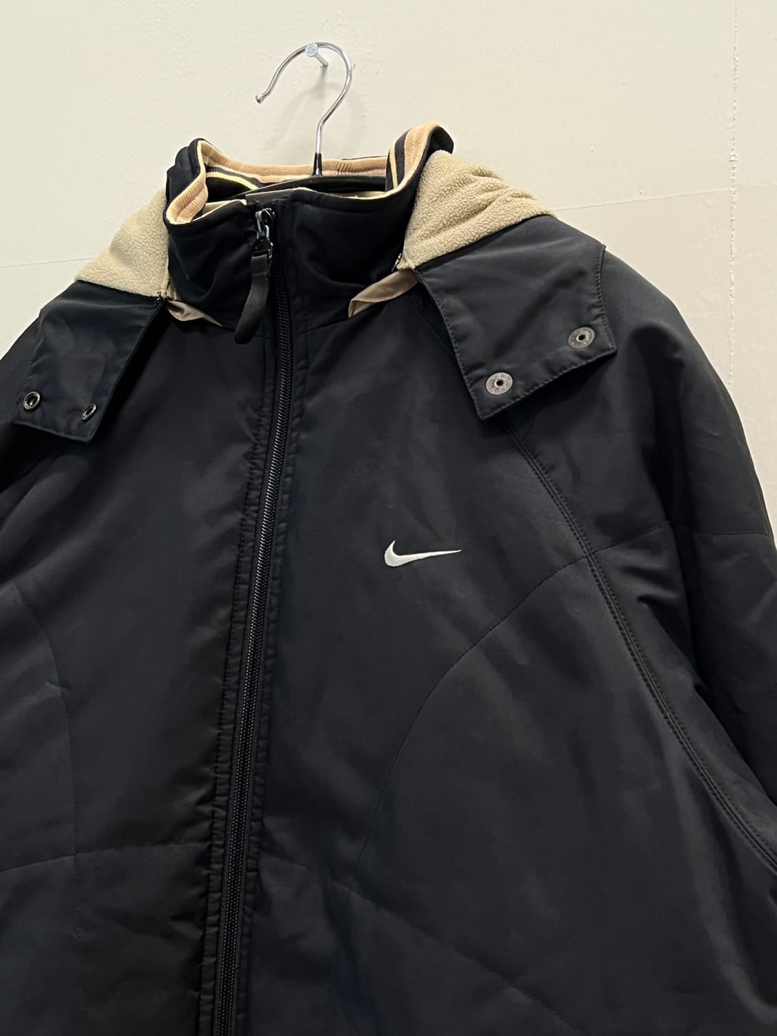 (L) 나이키 우먼스 00s 올드스쿨 스우시 우븐 바람막이 자켓 블랙 상품이미지3