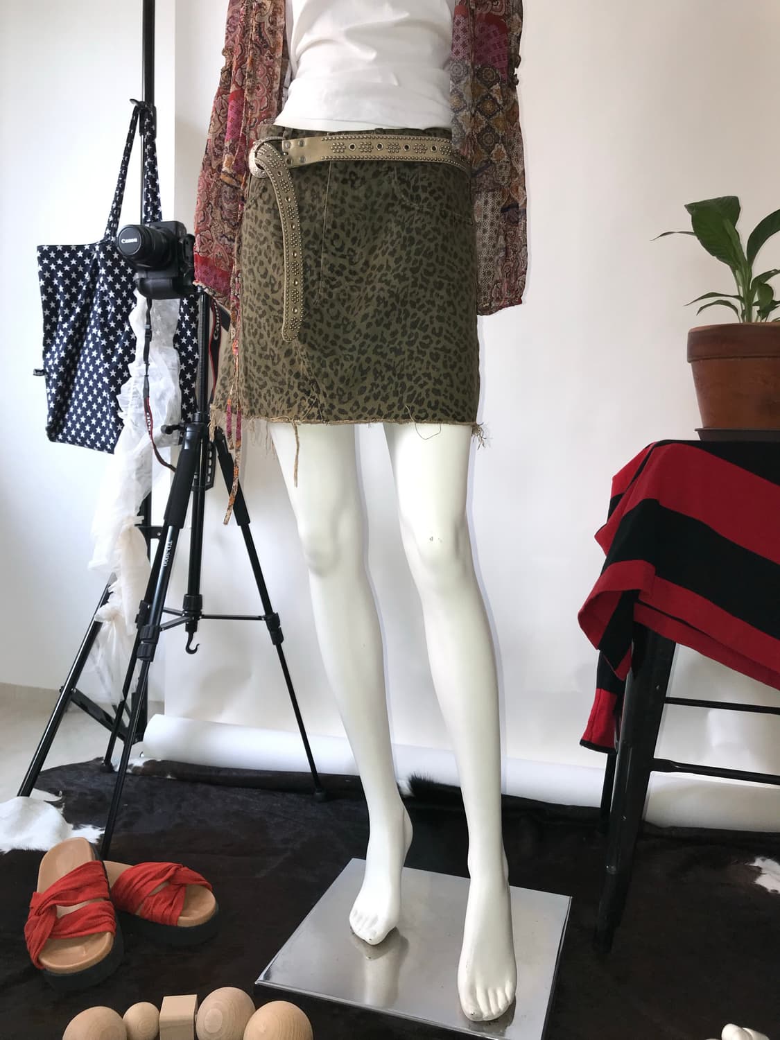 Leopard Pattern Grunge Skirt 상품이미지8