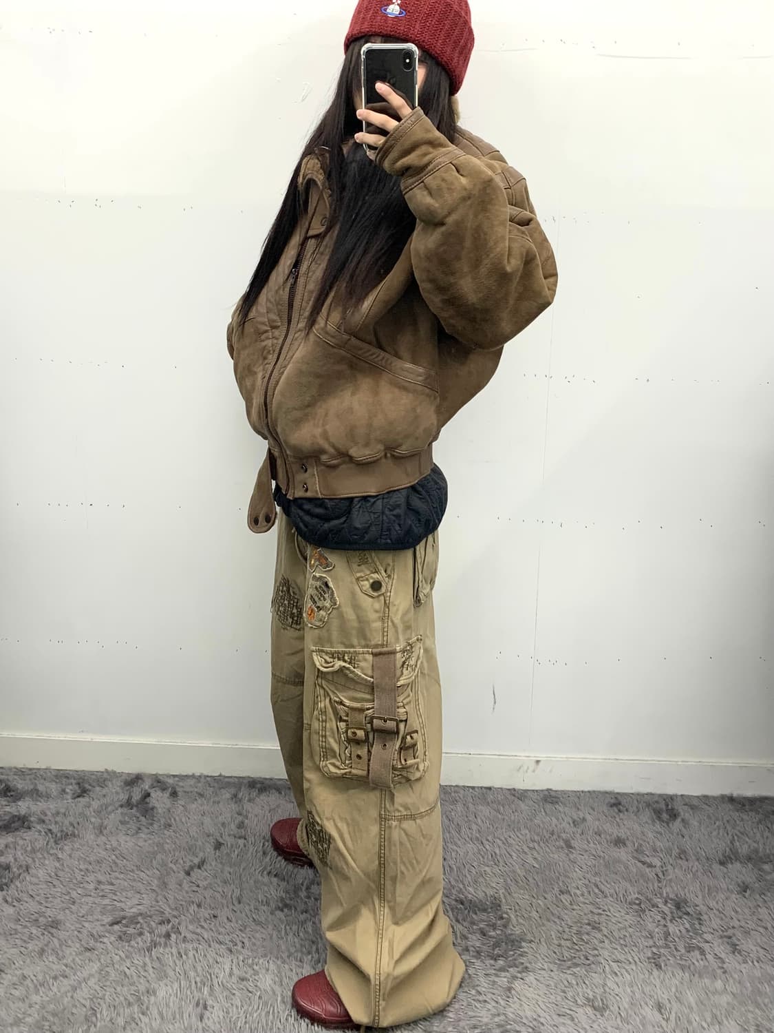 이태리 무통 무스탕 봄버 상품이미지4